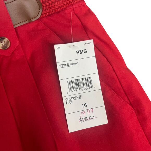 Studio Works Red & White Belted Pleated Shorts Bundle Size‎ 16 - Picture 8 of 12